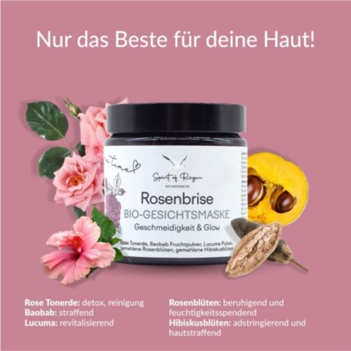 <span style="font-size: 85%;">Bio-zertifiziert</span> - Bio-zertifiziert - Bio-Gesichtsmaske Rosenbrise