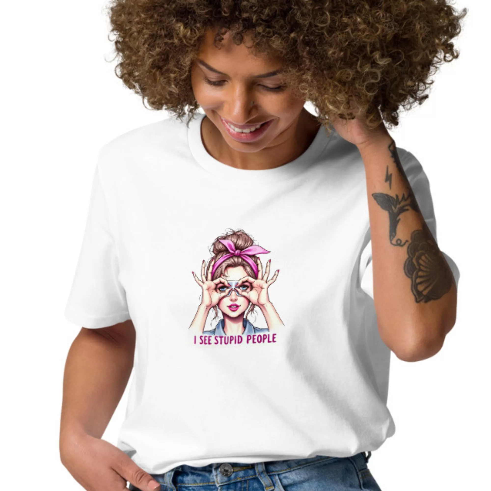 Girls Shirt - I See Stupid People 1 Girls Shirt - I See Stupid People