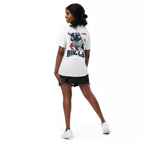 Ultimate Bulls Unisex-Sporttrikot in Weiß atmungsaktives Mesh für maximale Performance & Style.