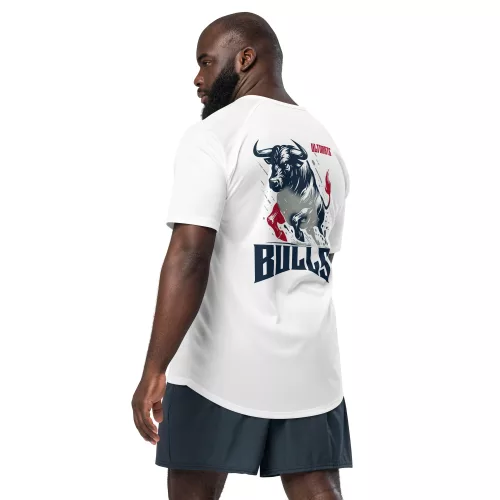 Ultimate Bulls Unisex-Sporttrikot in Weiß atmungsaktives Mesh für maximale Performance & Style.