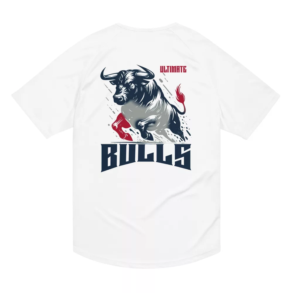 Ultimate Bulls Unisex-Sporttrikot in Weiß atmungsaktives Mesh für maximale Performance & Style.