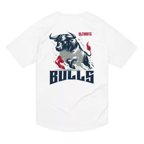 Ultimate Bulls Unisex-Sporttrikot in Weiß atmungsaktives Mesh für maximale Performance & Style.