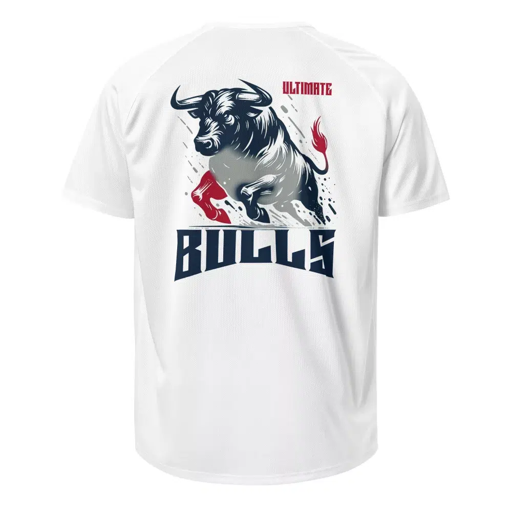Ultimate Bulls Unisex-Sporttrikot in Weiß atmungsaktives Mesh für maximale Performance & Style.