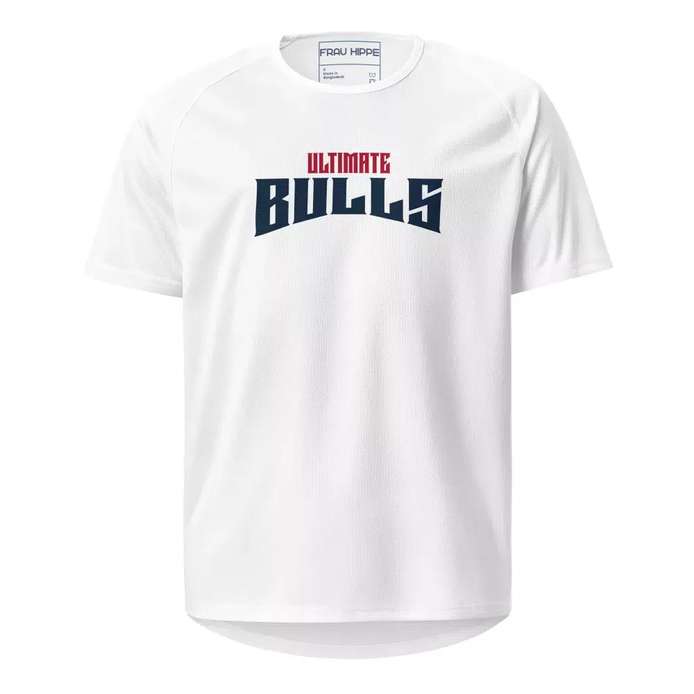 Ultimate Bulls Unisex-Sporttrikot in Weiß atmungsaktives Mesh für maximale Performance & Style.