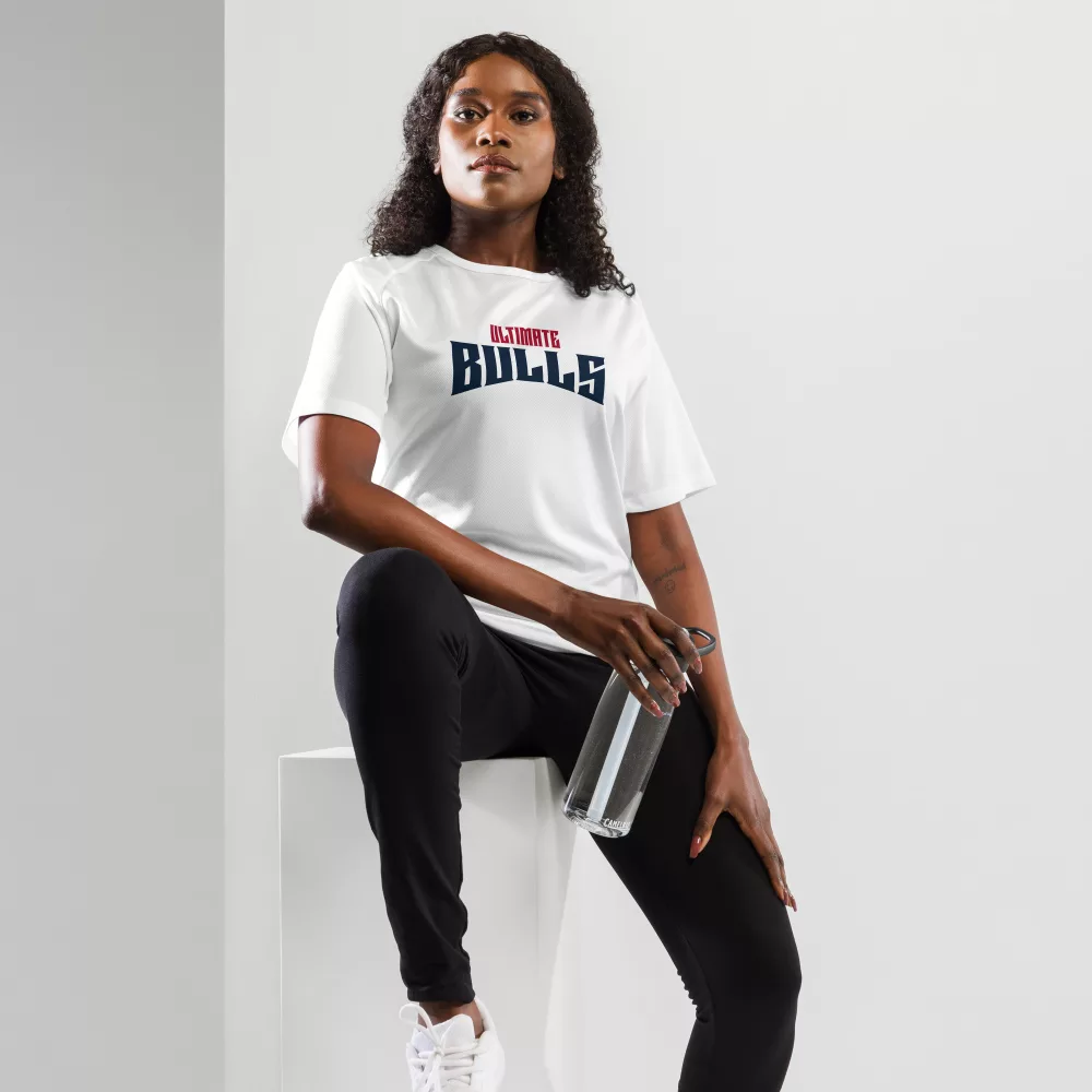 Ultimate Bulls Unisex-Sporttrikot in Weiß atmungsaktives Mesh für maximale Performance & Style.