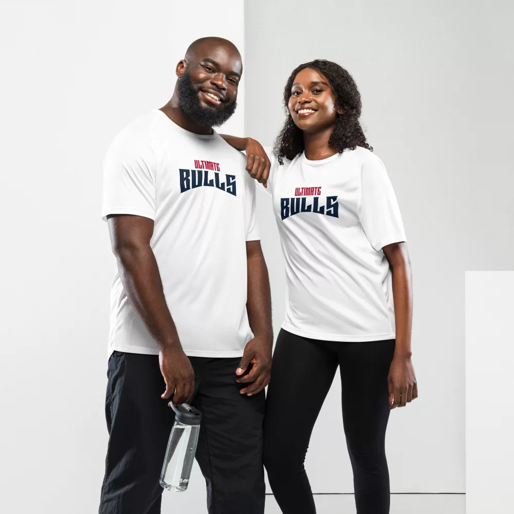 Ultimate Bulls Unisex-Sporttrikot in Weiß atmungsaktives Mesh für maximale Performance & Style.