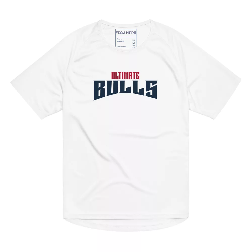 Ultimate Bulls Unisex-Sporttrikot in Weiß atmungsaktives Mesh für maximale Performance & Style.