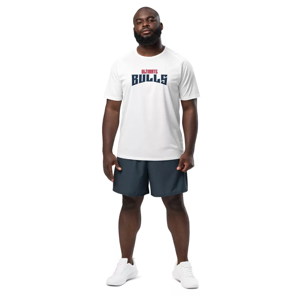 Ultimate Bulls Unisex-Sporttrikot in Weiß atmungsaktives Mesh für maximale Performance & Style.