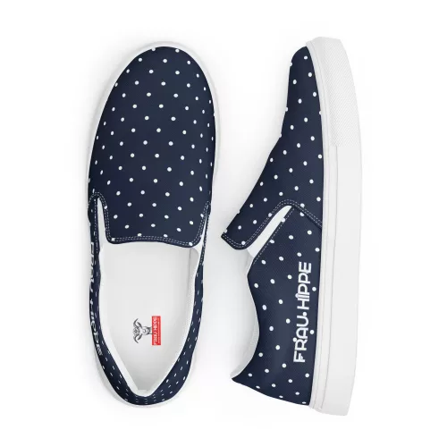 Girls Canvas Slipper - Ingrid Prikkvold 20 Ingrid Prikkvold – nachhaltige maritime Sommer-Slipper mit Polka Dots für Damen