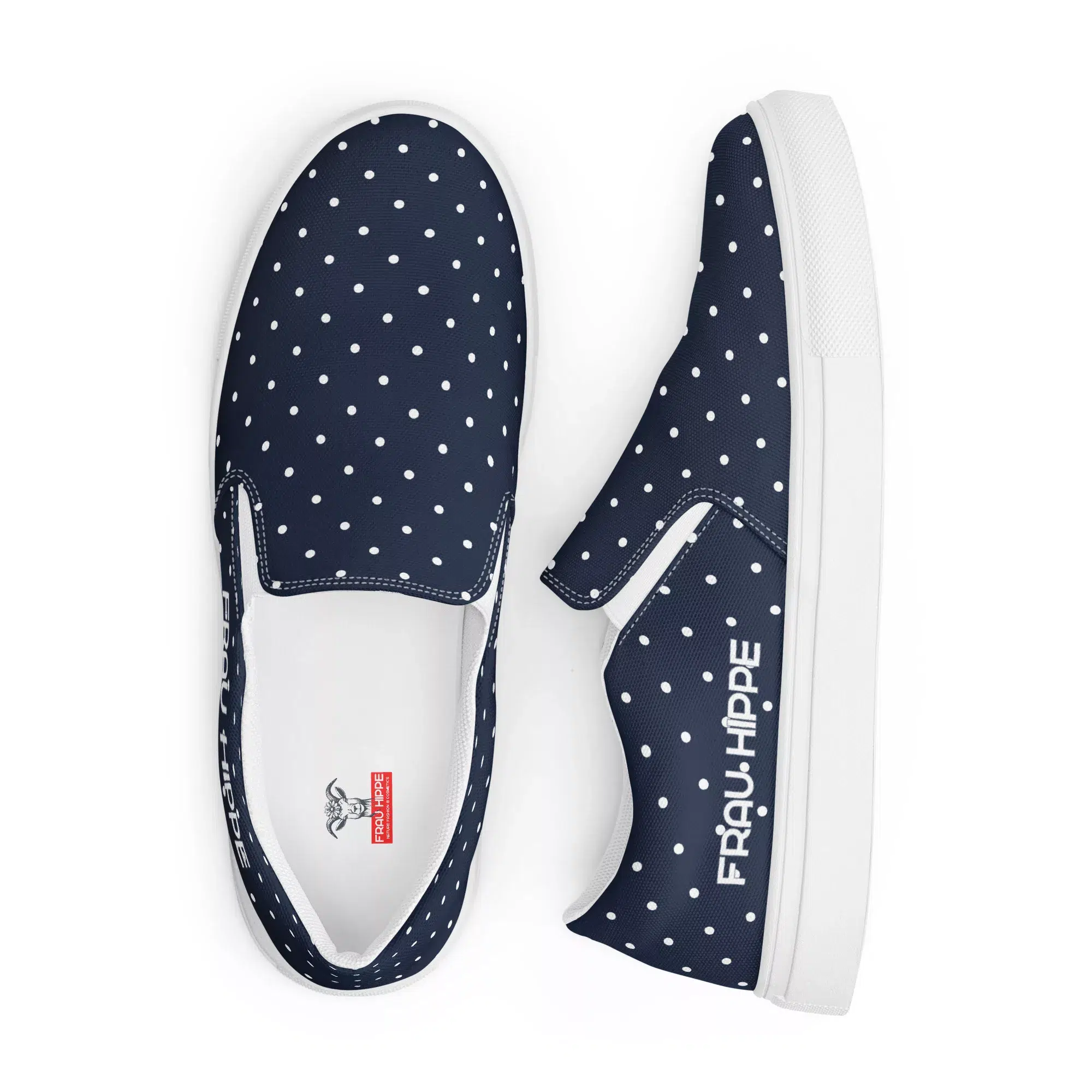 Girls Canvas Slipper - Ingrid Prikkvold 7 Ingrid Prikkvold – nachhaltige maritime Sommer-Slipper mit Polka Dots für Damen