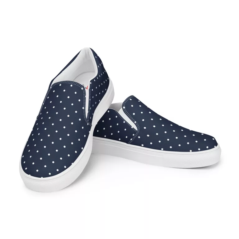 Girls Canvas Slipper - Ingrid Prikkvold - nachhaltige maritime Sommer-Slipper mit Polka Dots für Damen