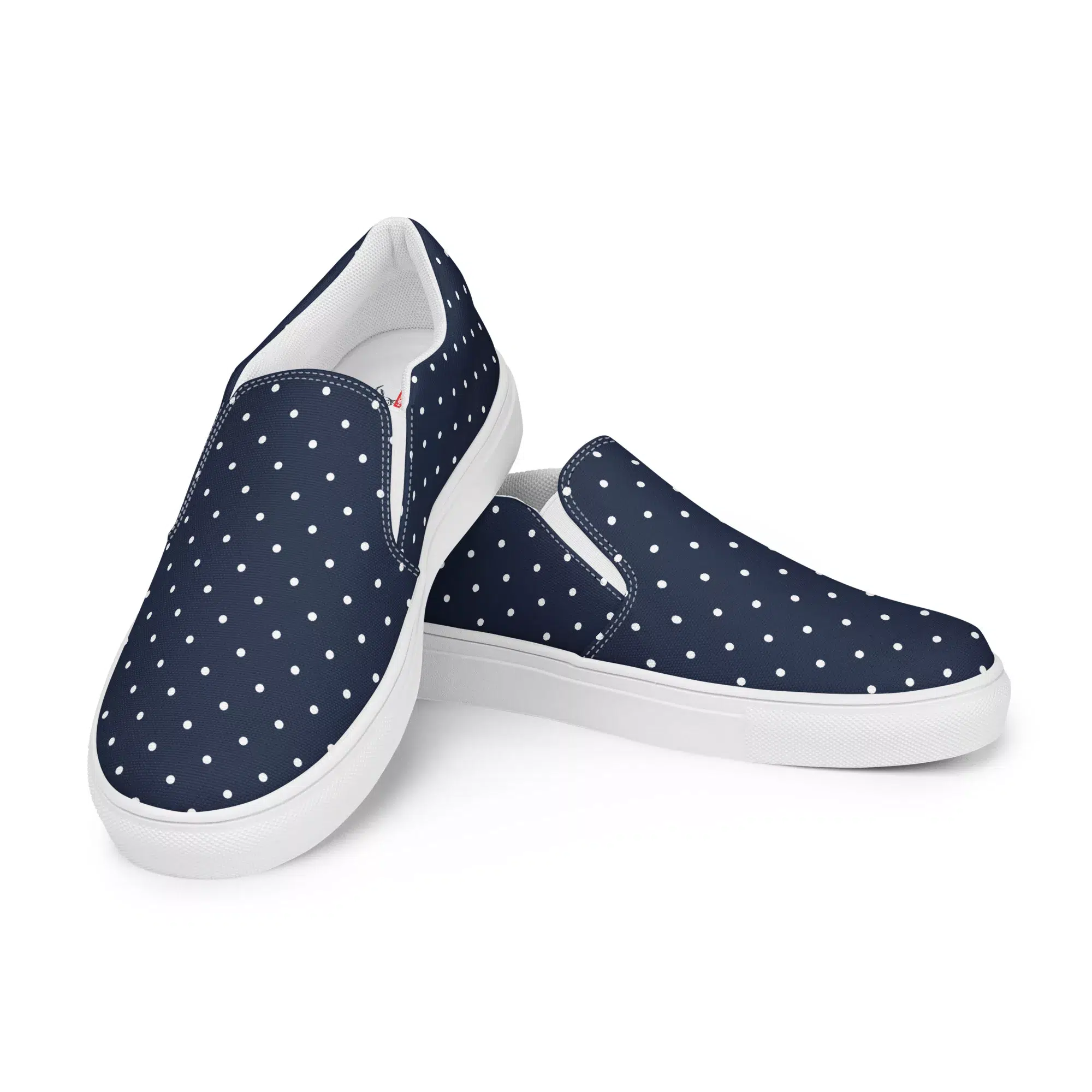 Girls Canvas Slipper - Ingrid Prikkvold 1 Girls Canvas Slipper - Ingrid Prikkvold - nachhaltige maritime Sommer-Slipper mit Polka Dots für Damen
