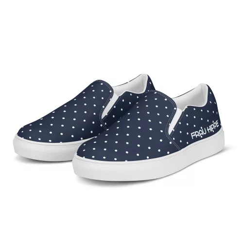 Girls Canvas Slipper - Ingrid Prikkvold 18 Ingrid Prikkvold – nachhaltige maritime Sommer-Slipper mit Polka Dots für Damen