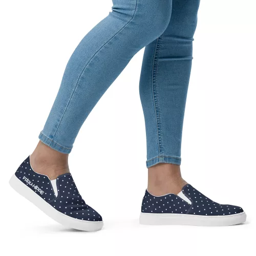 Girls Canvas Slipper - Ingrid Prikkvold 17 Ingrid Prikkvold – nachhaltige maritime Sommer-Slipper mit Polka Dots für Damen