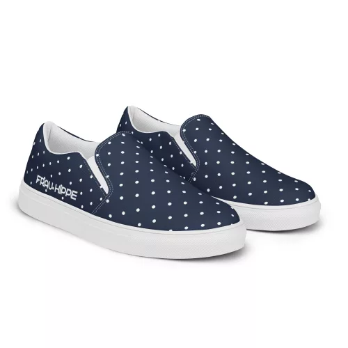 Girls Canvas Slipper - Ingrid Prikkvold 16 Ingrid Prikkvold – nachhaltige maritime Sommer-Slipper mit Polka Dots für Damen