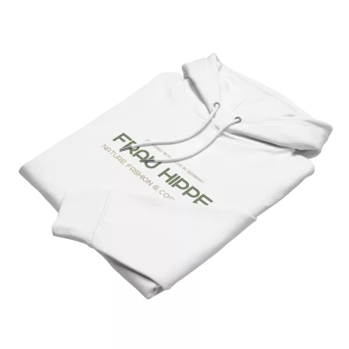 Frau Hippe "Fan" Hoodie - 4 Farben 14 Frau Hippe Fan Hoodie - 100 % Bio-Baumwolle, 5 Größen, 4 Farben. Nachhaltig & stylisch – exklusiv und made-to-order.