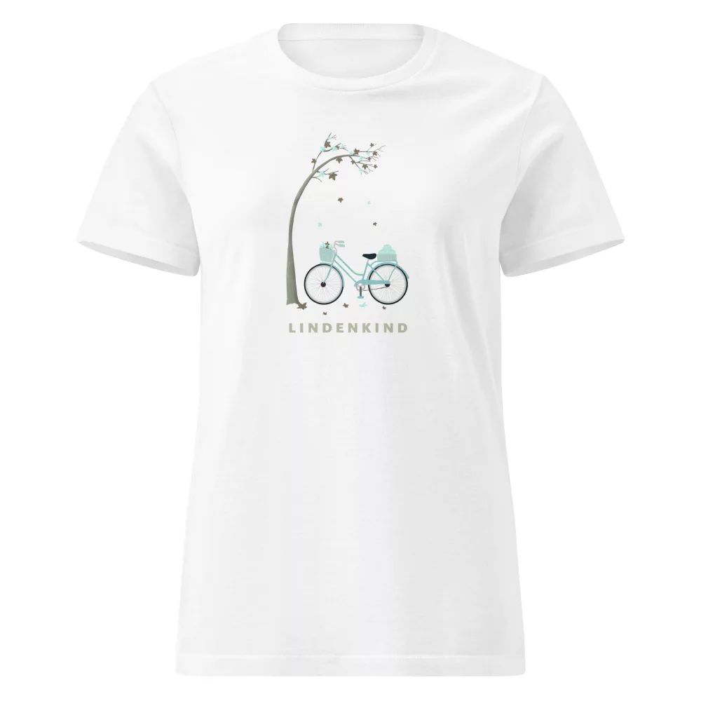 Lindenkind T-Shirt No. 01: Weiches Damen-T-Shirt aus 100 % Baumwolle mit Naturprint. Leicht tailliert, fair produziert und OEKO-TEX 100 zertifiziert – exklusiv bei Frau Hippe.